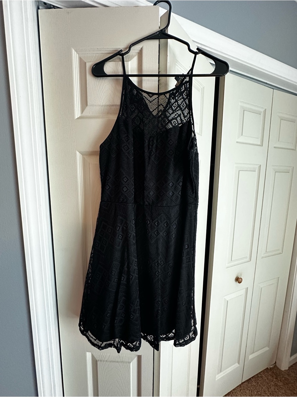 Lily Rose Black Lace Sleeveless A-Line Dress